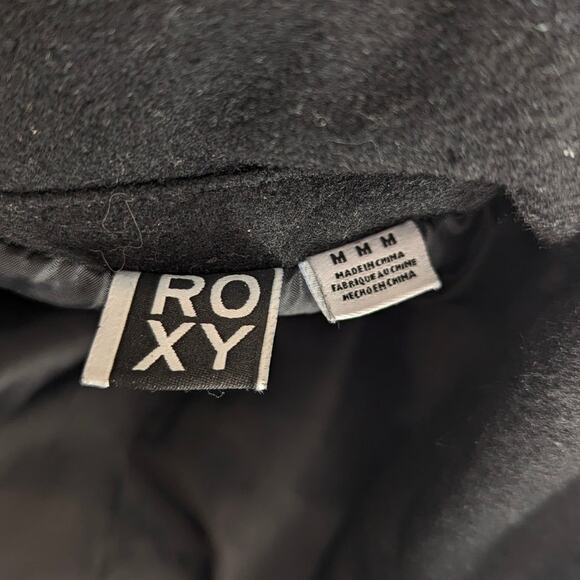 Roxy Wool Blend Zip Detailing Peacoat Medium - Picture 5 of 5